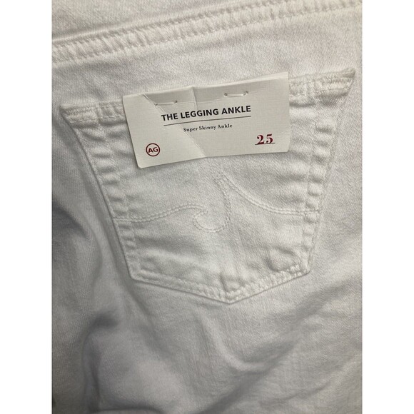 AG Adriano‎ Goldschmied The Legging Ankle White Jean Raw Hem Size 25 NEW - Picture 5 of 7